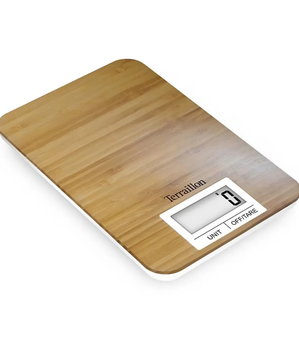 Balance de cuisine électronique - TERRAILLON - BAMBOO - Capacité 3 Kg - Plateau Bambou