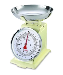 Balance de cuisine mécanique - TERRAILLON - TRAD 500 Creme - Portée 5 Kg - Style rétro - Bol 1 L