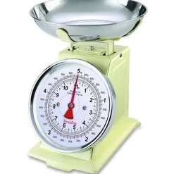 Balance de cuisine mécanique - TERRAILLON - TRAD 500 Creme - Portée 5 Kg - Style rétro - Bol 1 L