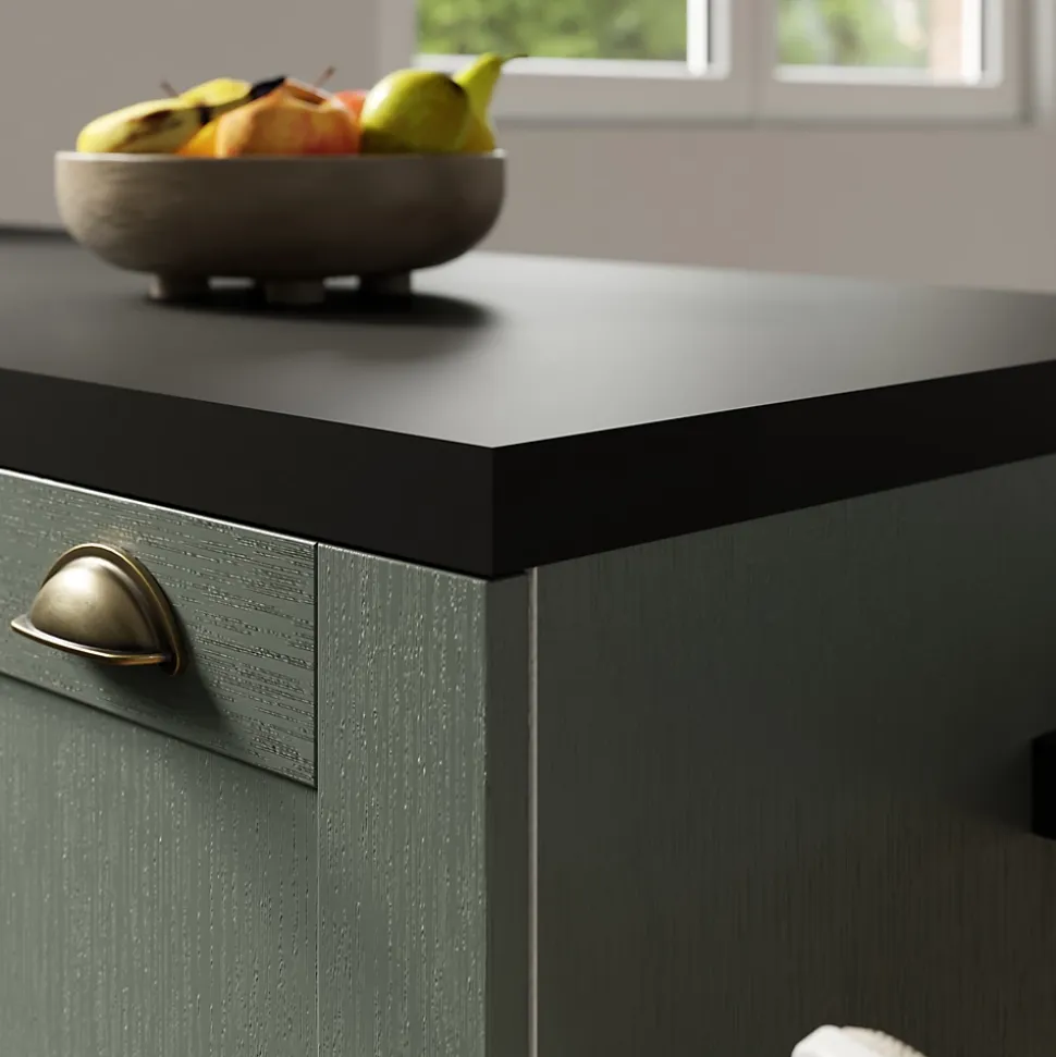 Bande de chant noir mat GoodHome Berberis L. 300 cm x l. 42 mm