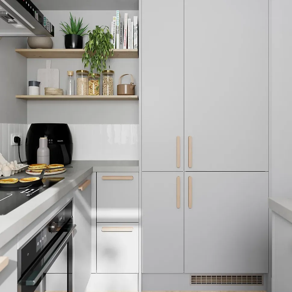 Bande de chant pour joue de finition GoodHome Stevia Gris mat Ep. 0.6 mm x L. 10 m