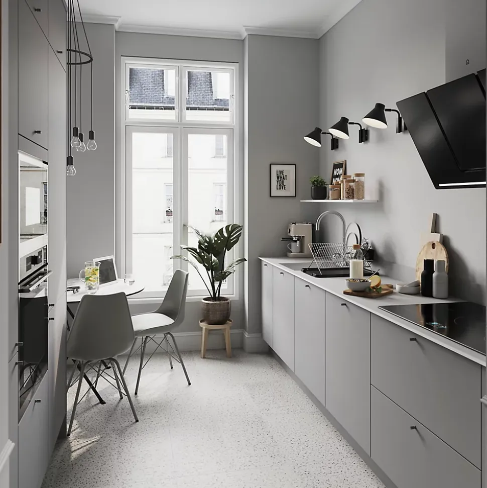 Bande de chant pour joue de finition GoodHome Stevia Gris mat Ep. 0.6 mm x L. 10 m