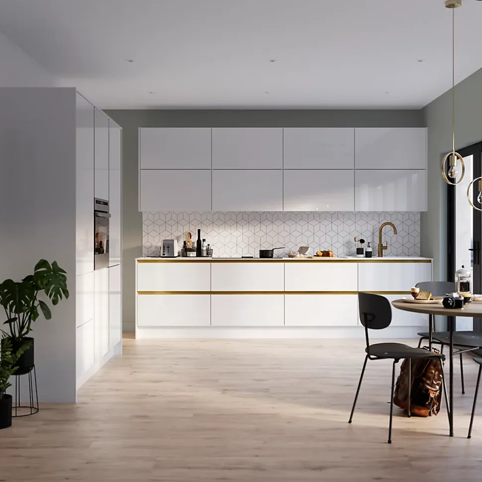 Bandeau de four Stevia blanc l. 59,7 cm x H. 11,5 cm GoodHome