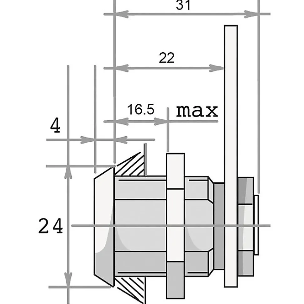 Barillet batteuse à paillettes VACHETTE 311 BAT.F - Moyen chromé - 1/2T - 2 clés - Écrou 16.5 - 12726000