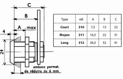 Barillet batteuse à paillettes VACHETTE 311 BAT.F - Moyen chromé - 1/2T - 2 clés - Écrou 16.5 - 12726000