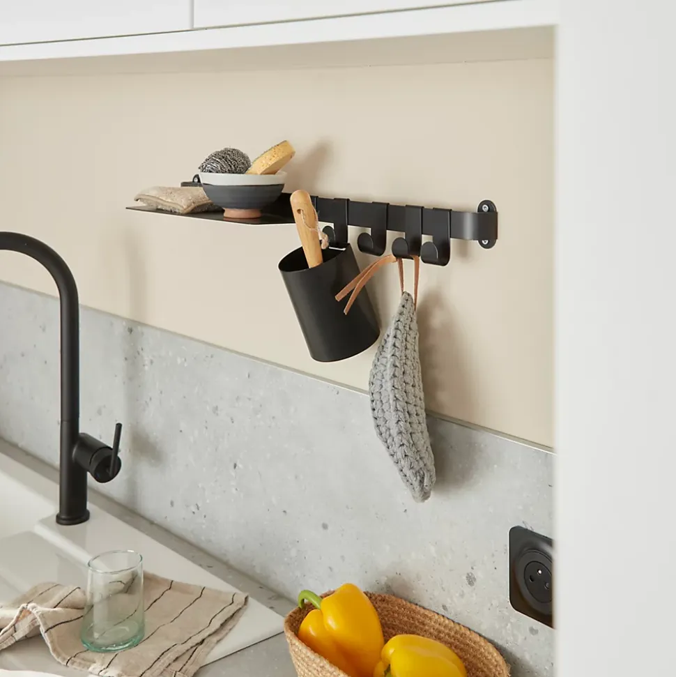 Barre murale de cuisine coloris noir l. 60 cm