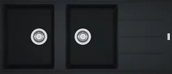 Basis évier Fraganit - BFG 621 - Dimensions : 1160 x 500mm - Coloris : Onyx - 2 cuves - 1 égouttoir