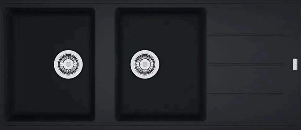 Basis évier Fraganit - BFG 621 - Dimensions : 1160 x 500mm - Coloris : Onyx - 2 cuves - 1 égouttoir