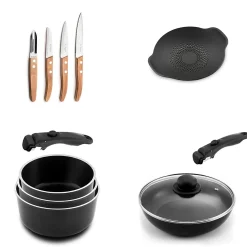Batterie de cuisine 12 pièces Noir - Arom par Cuisinox
