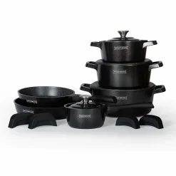 Batterie de cuisine 14 pièces Noir Royalty Line RLOS1014-BLK