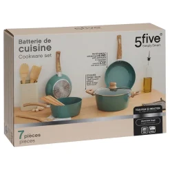batterie de cuisine 7 pièces en aluminium forgé - Vert- 5five