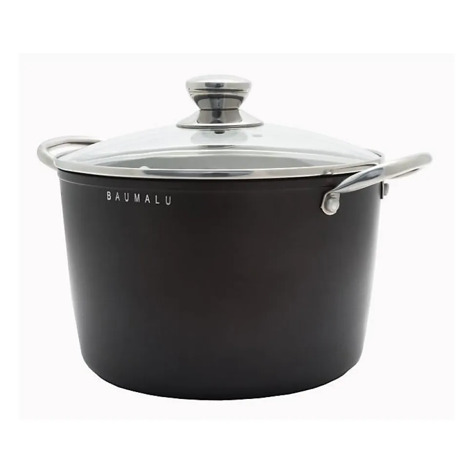 Batterie de cuisine - Tous feux dont induction - Baumalu - Aluminium forgé - Anti-adhésif - 4 pieces - Noir