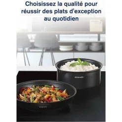 Batterie de cuisine - Tous feux dont induction - Arthur Martin - AM9582 - Aluminium - Anti-adhésif - 6 pieces - Poignée amovib