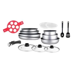 Batterie de cuisine Arthur Martin AM3950 16 pieces - Aluminium - Poignée amovible - Tous feux dont induction
