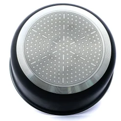 Batterie de cuisine revêtement pierre avec manche amovible 7 pièces noir Herzberg HG8053-BLK