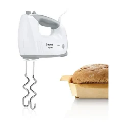 Batteur Bosch - MFQ36440 - 450 W - 5 vitesses - 2 fouets / 2 crochets pétrisseurs inox - Bol gradué avec couvercle - Blanc / G