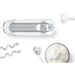 Batteur Bosch - MFQ36440 - 450 W - 5 vitesses - 2 fouets / 2 crochets pétrisseurs inox - Bol gradué avec couvercle - Blanc / G