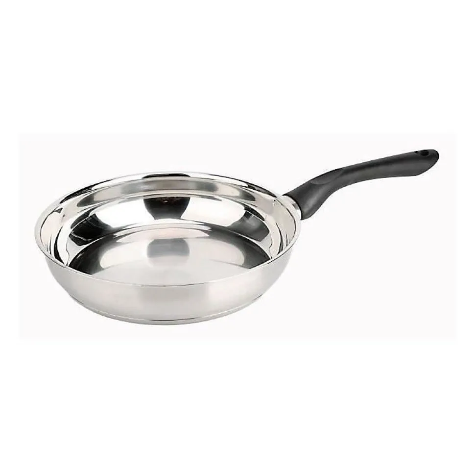 Baumalu - Poele a frire inox - 24 cm - compatible induction - poignee thermoresistante