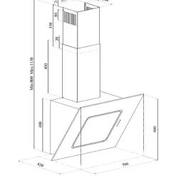 BEKO Hotte décorative 60 cm 537 m3/h HCA62540B