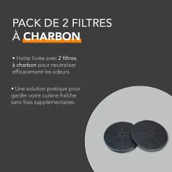 BELDEKO - Hotte Casquette / Visière 60 cm INOX 240 m3/h 2 Filtres à charbon