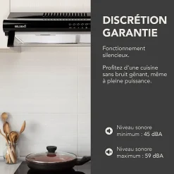 BELDEKO - Hotte Casquette / Visière 60 cm NOIR 240 m3/h 2 Filtres à charbon