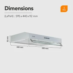 BELDEKO - Hotte Casquette / Visière RIVAGE 60 cm BLANC - 100W - 210 m3/h