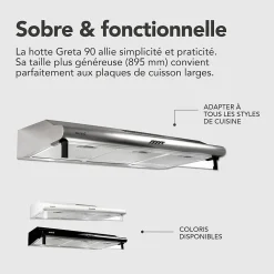 BELDEKO - Hotte Casquette / Visière 90 cm INOX 420 m3/h