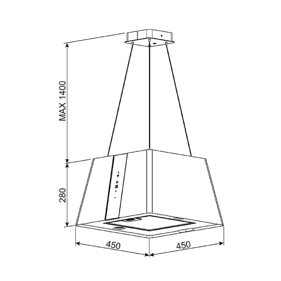 BELDEKO - Hotte Ilot APODIS - Blanc - 200W - 720 m3/H