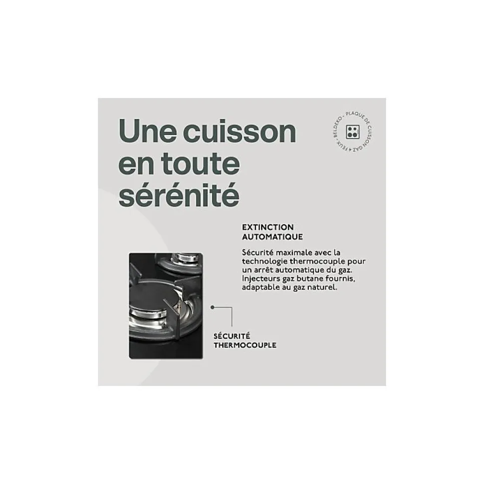 BELDEKO - Plaque de cuisson 4 ZONES - 7500W - GAZ BOUTEILLE