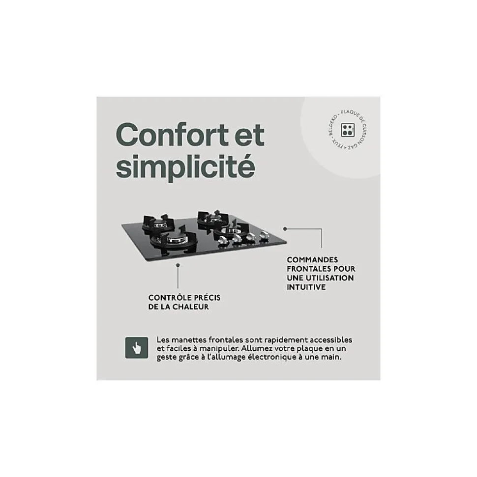 BELDEKO - Plaque de cuisson 4 ZONES - 7500W - GAZ BOUTEILLE