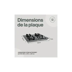 BELDEKO - Plaque de cuisson 4 ZONES - 7500W - GAZ BOUTEILLE