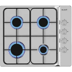BELDEKO - Plaque de cuisson gaz 4 feux Inox - 7500W - gaz de ville et bouteille - Encastrable