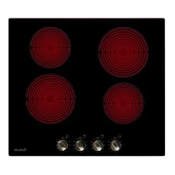 BELDEKO - Plaque de Cuisson Vitrocéramique 4 Foyers Encastrable avec Boutons de contrôle - 6000W
