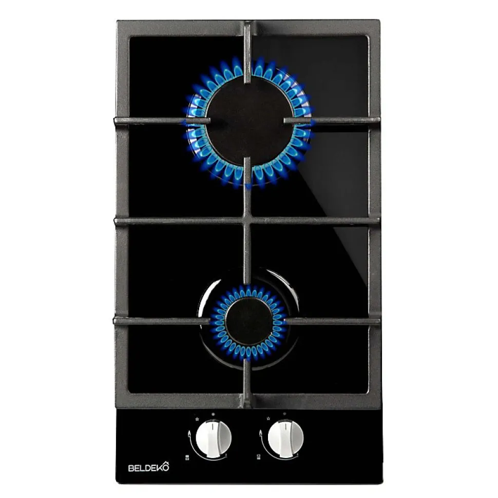 BELDEKO - Plaque De Cuisson 2 ZONES / VERRE NOIR - GAZ BOUTEILLE - 4000W