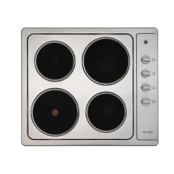 BELDEKO - Plaque de cuisson électrique fonte 4 feux encastrable, 4 foyers, 5500 W, boutons rotatifs, 6 niveaux