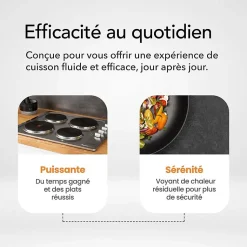 BELDEKO - Plaque de cuisson électrique fonte 4 feux encastrable, 4 foyers, 5500 W, boutons rotatifs, 6 niveaux