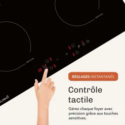 BELDEKO - Plaque De Cuisson Induction 4 foyers Avec Minuterie, 7900W, 4 Boosters, verrou enfants