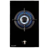 BELDEKO - Plaque Gaz verre noir - 1 Feu - encastrable - double couronne