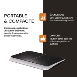 BELDEKO - Plaque Induction Portable de 3500W, sensitive, 10 niveaux de puissance, minuterie, posable