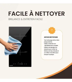 BELDEKO - Plaque Induction Encastrable 2 Foyers - Slider - 3600W avec Double Booster et Minuterie Indépendante