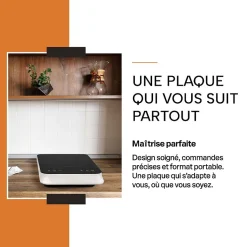 BELDEKO - Plaque Induction Portable de 2000W sensitive, 10 niveaux de puissance, minuterie, posable
