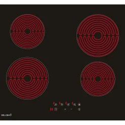 BELDEKO - Plaque Vitrocéramique 4 Feux, 6000W Vitrocéramique 4 Foyers, Plaque de Cuisson Vitrocéramique, Minuteur Multi-zones,