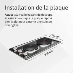 BELDEKO - Table de cuisson électrique 2 zones - BTEM2Z-C02IX