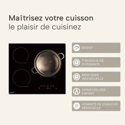 BELDEKO Plaque de Cuisson 3 foyers Induction 5800 WATTS - Grand feu de 280 mm