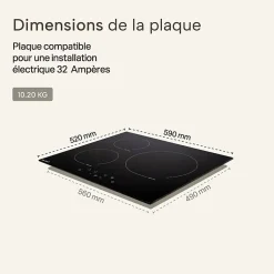 BELDEKO Plaque de Cuisson 3 foyers Induction 5800 WATTS - Grand feu de 280 mm