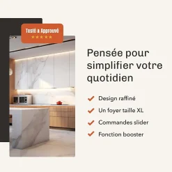 BELDEKO Plaque Induction 3 Foyers Slider avec Minuterie - Booster - 1 grand feu de 280 mm