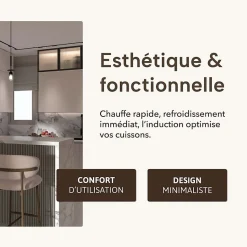 BELDEKO Plaque Induction Slider 2 foyers avec Minuterie - 3300W