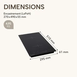 BELDEKO Plaque Induction Slider 2 foyers avec Minuterie - 3300W