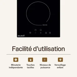 BELDEKO Plaque Induction 2 foyers avec Minuterie - 3300W