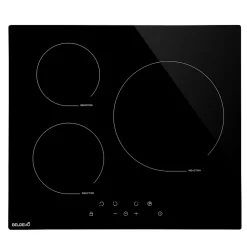 BELDEKO Plaque Induction 3 Foyers 5800 WATTS - Booster - 1 grand feu de 280 mm